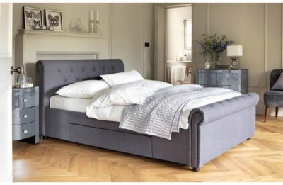 Heart of House Newbury Kingsize 2 Drawer Bed Frame - Grey.